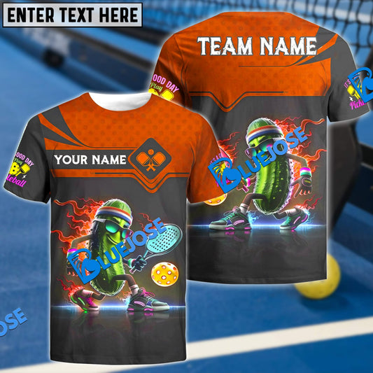 BlueJose Pickleball Funny Paddle Custom Name & Team 3D Shirt (4 Colors)