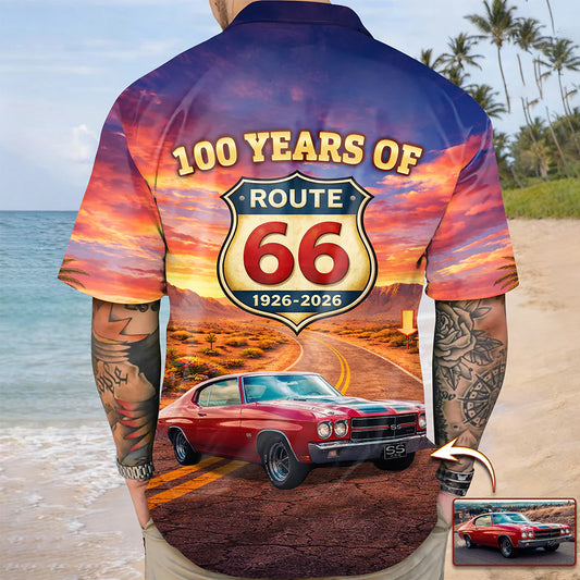 BlueJose Custom Photo 100 Years of Route 66 Mother of Road Hawaii Shirt Car Lovers Gift (2)