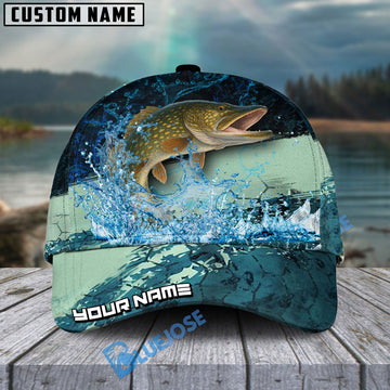 BlueJose Personalized Pike Fishing Aqua Strike Classic Cap