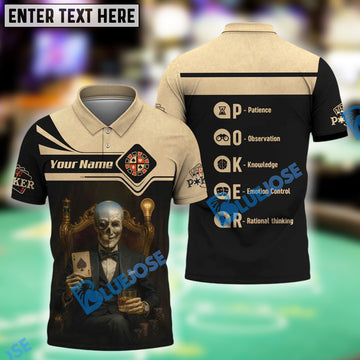 BlueJose Grim Reaper Poker Shirt, Casino Shirt, Custom Name & Team Name 3D Shirts