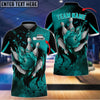 BlueJose Bowling And Pins Water Paint Customized Name 3D Shirt (4 Colors) Personalized Shirts For Bowling Players