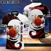 BlueJose Bowling And Pins Water Paint Color Customized Name 3D Shirt (4 Colors)
