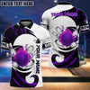 BlueJoses Bowling And Pins Water Paint Color Customized Name 3D Shirt (4 Colors) Personalized Shirts For Bowling Players