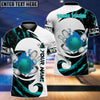 BlueJose Bowling And Pins Water Paint Color Customized Name 3D Shirt (4 Colors) Personalized Shirts For Bowling Players