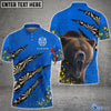 BlueJose Bear And Darts Blue and Yellow Personalized Name Shirt