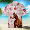 BlueJose Personalized USA 250 Anniversary 1776-2026 Hawaii Shirt For Farmer, Horse Lovers