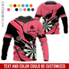 BlueJose Lightning Pattern Darts Personalized Name, Team Name Hoodie