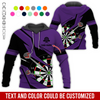 BlueJose Lightning Pattern Darts Personalized Name, Team Name Hoodie
