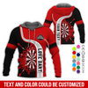 BlueJose Darts Pattern Colorful Personalized Name, Team Name Hoodie