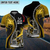 Bluejose Truck Flaming Skull Multicolor Personalized Name Polo Shirt For Truck Driver