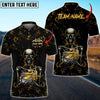 Bluejose Truck Lighting Skeleton Multicolor Option Personalized Name Polo Shirt For Truck Driver