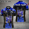 Bluejose Truck Metal Pattern Multicolor Option Personalized Name Polo Shirt For Truck Driver