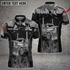 Bluejose Truck Metal Pattern Multicolor Option Personalized Name Polo Shirt For Truck Driver
