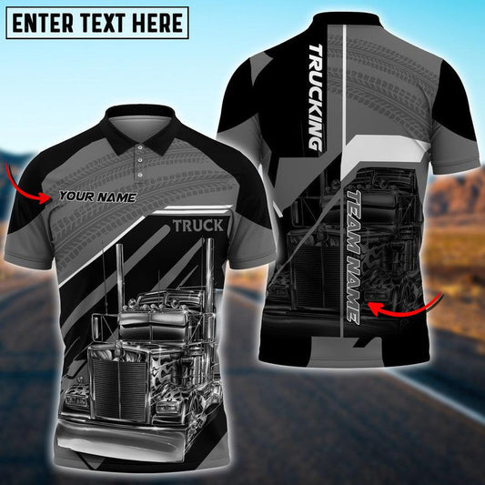BlueJose Truck Multi Pattern Personalized Name Team Polo Shirt For Truck Driver