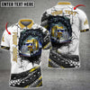 Bluejose Truck Multicolor Tire Pattern Personalized Name Polo Shirt For Truck Driver