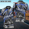 Bluejose Truck Smoky Multicolor Pattern Personalized Name Polo Shirt For Truck Driver