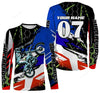 BlueJose Personalized Supercross Riding Jersey, Custom Number & Name Motorcycle Off-Road Dirt Bike Racing