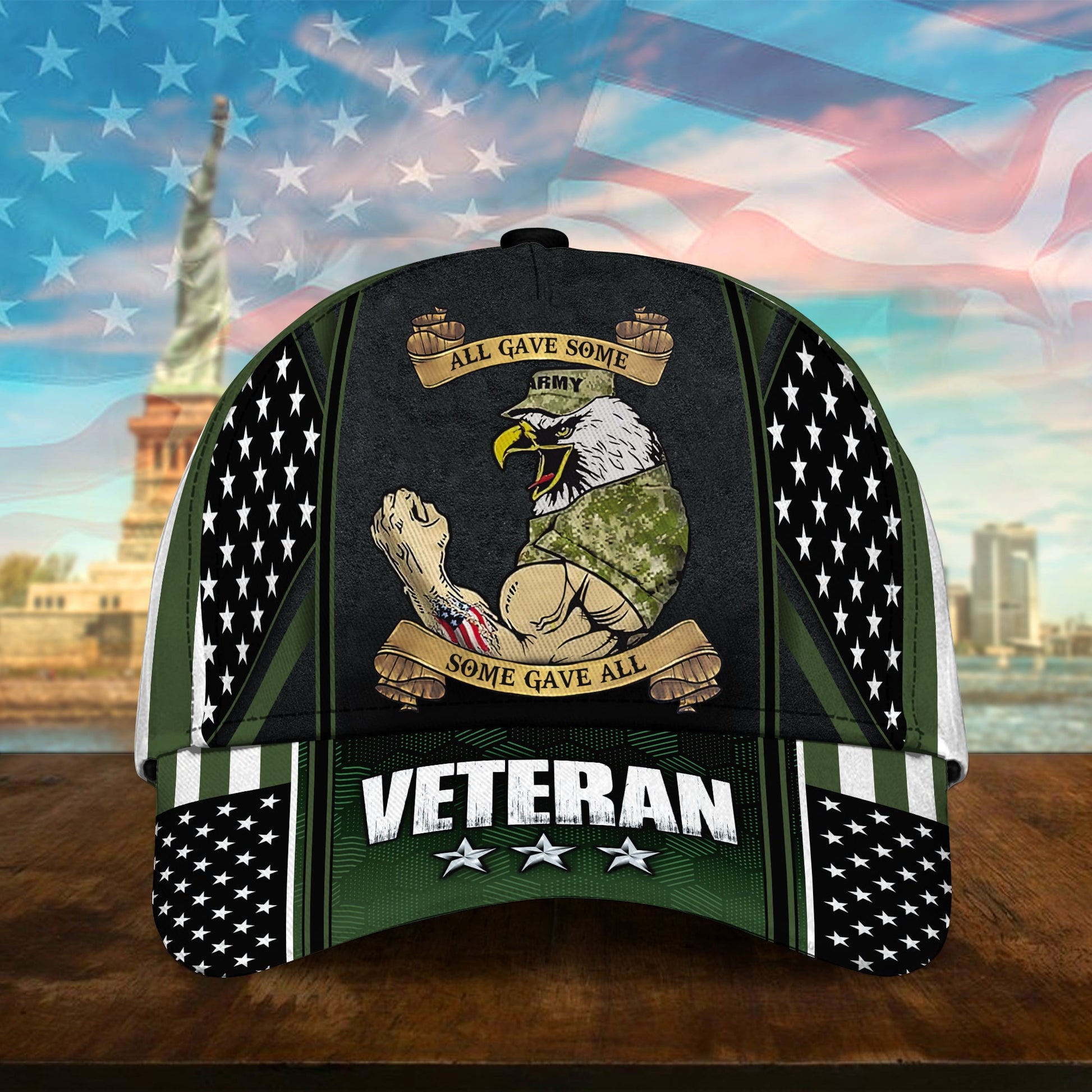 BlueJose Premium U.S Multiple Service Veteran 3D Cap PVC240201