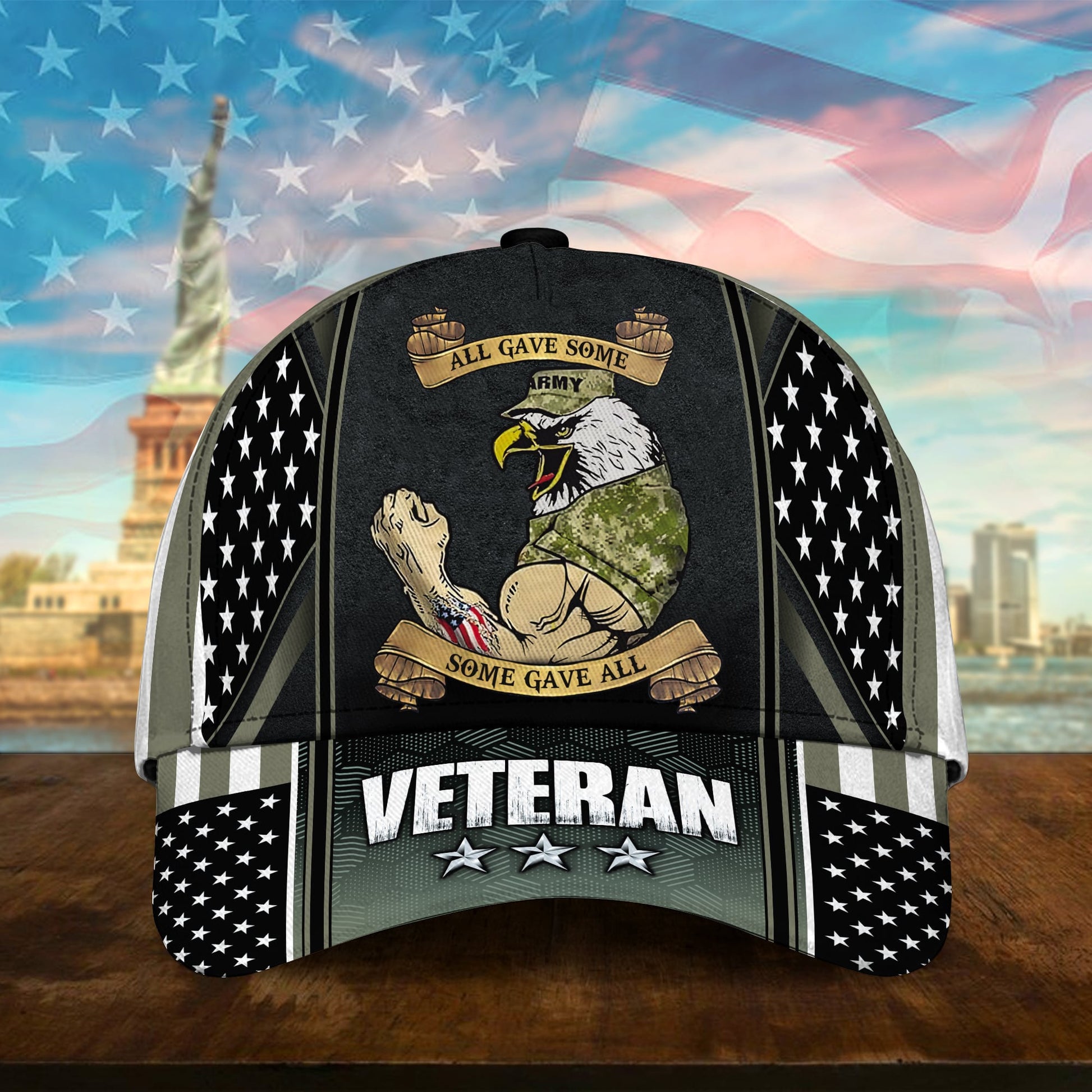 BlueJose Premium U.S Multiple Service Veteran 3D Cap PVC240201