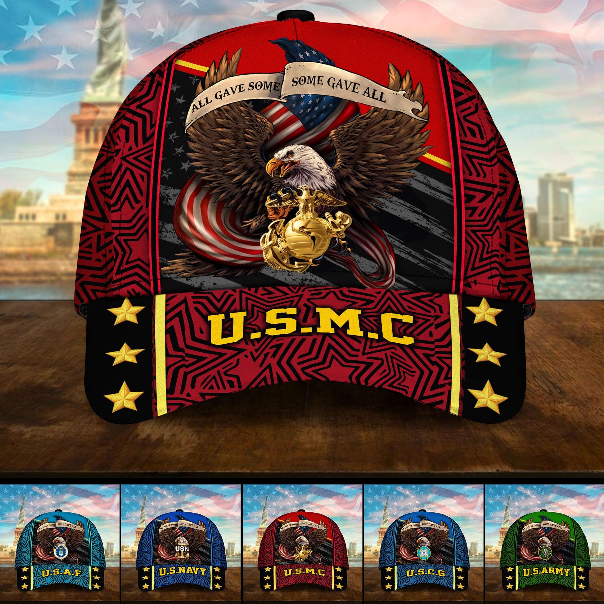 BlueJose Premium U.S Multiple Service Veteran 3D Cap PVC280201