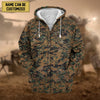 BlueJose Premium Personalised US Veteran Zip Hoodie