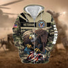 BlueJose Premium Camo Soldiers Multiservice US Veteran Zip Hoodie