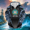 BlueJose Unique Camo Soldiers Multiservice US Veteran Zip Hoodie