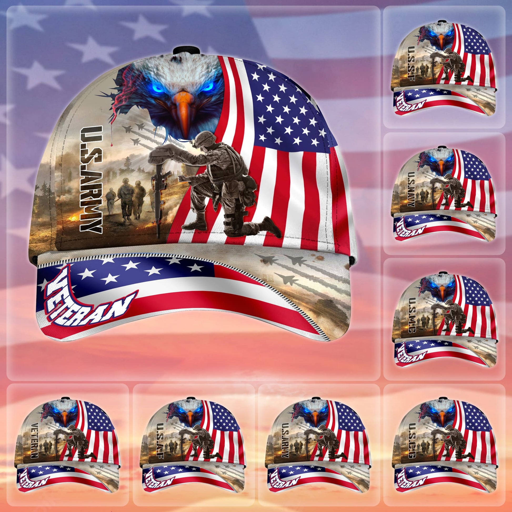 BlueJose Premium Proudly Served US Veteran Cap APVC310702