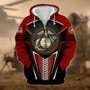 BlueJose Premium Proudly Served US Veteran Zip Hoodie