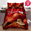 BlueJose Personalized Basketball Ball And Shoe Custom Name Duvet Cover Bedding Set