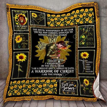 BlueJose I Am A Warrior Of Christ Quilt