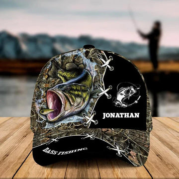 BlueJose Personalized Fish Camo Appearance Grass 2 Cap