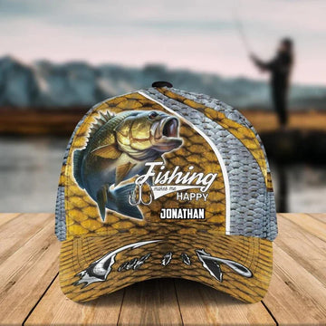BlueJose Personalized Fish Camo Appearance Scales Yellow Cap