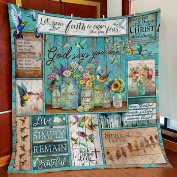 BlueJose God Says You Are Quilt Blanket UXGO47QI