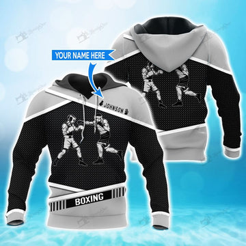 BlueJose Boxing Metal Pattern 3D Hoodie
