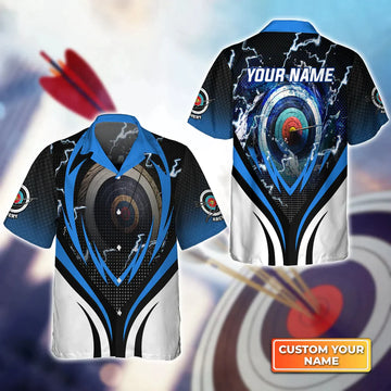 BlueJose Personalized Name Archery Target Board Whirlpool 3D Hawaiian Shirt