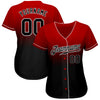 BlueJose Custom Red Black-White Authentic Fade Fashion Baseball Jersey