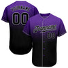 BlueJose Custom Purple Black-Gray Authentic Fade Fashion Baseball Jersey