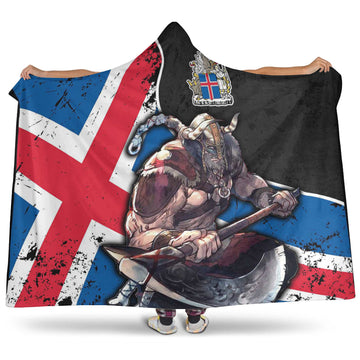 VikingStyle Hooded Blanket - Iceland Warrior Brush Style Hooded Blanket A35