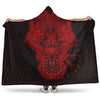 VikingStyle Hooded Blanket -Odin And Raven Wolf Red Viking Homeset Hooded Blanket A95