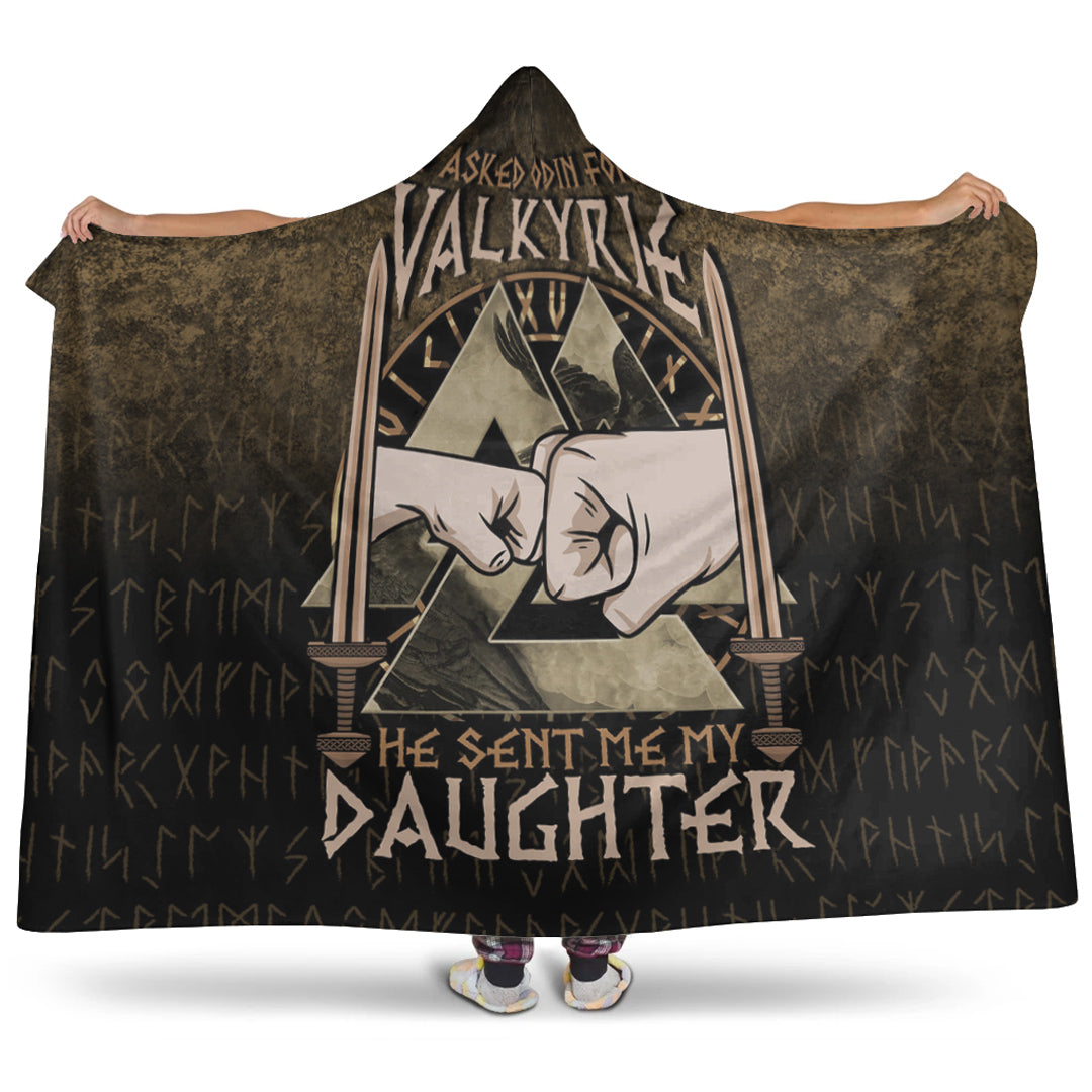 VikingStyle Hooded Blanket - I asked Odin for a Valkyrie Viking Daughter 2 Hooded Blanket A7
