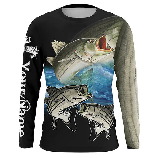 BlueJose Striped Bass (Striper) Fishing Customize Name 3D Shirts