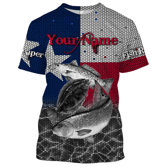 Bluejose Texas Slam Custom Texas Flag Long Sleeve Fishing Shirts , Tx Tournement Fishingâ Shirts