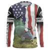 Bluejose Carp Fishing American Flag Custom Long Sleeve Fishing Shirts, Patriotic Tournament Fishing Shirts