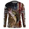 Bluejose Personalized Largemouth Bass American Flag Fishing 3D Shirts