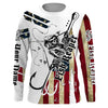 BlueJose Halloween Fish Reaper American Flag Custom Name Long Sleeve