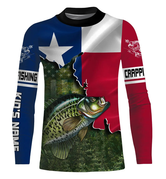 Bluejose Tx Crappie Fishing Texas Flag Patriot Custom Name All Over Print Shirts - Personalized Fishing