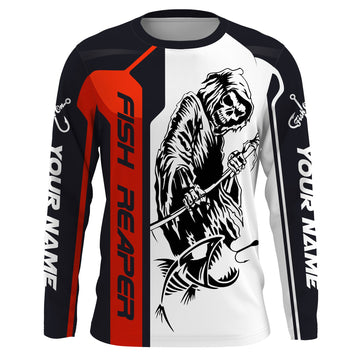 BlueJose Halloween Fish Reaper Custom Long Sleeve Performance Fishing Shirts