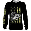 Bluejose Crappie Fishing American Flag Patriotic Black Camo Custom Name 3D All Over Printed Shirts