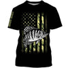 Bluejose Crappie Fishing American Flag Patriotic Black Camo Custom Name 3D All Over Printed Shirts